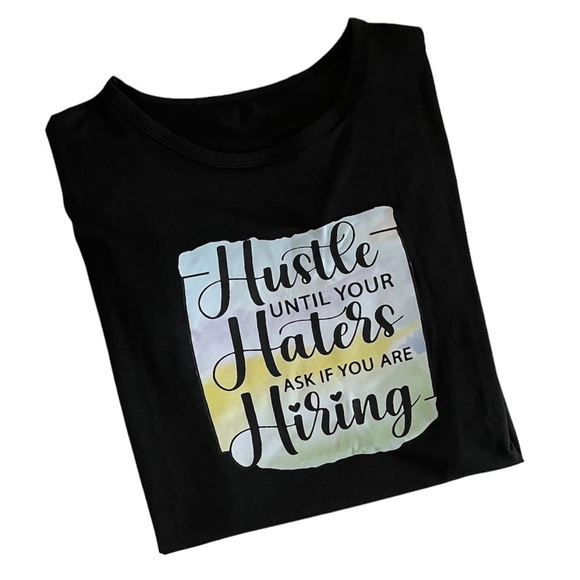 Hustle Entrepreneur Pastel Colored Graphic Print Black T-Shirt Women’s Small - Picture 4 of 13